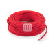 Textilný kábel 2x0,75 červený TO57 polyester mat. solid colors-plná farba s dvojitou izoláciou  