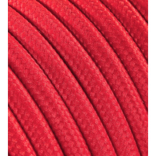 Textilný kábel 2x0,75 červený TO57 polyester mat. solid colors-plná farba s dvojitou izoláciou  