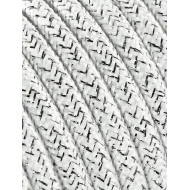 Textilný kábel 2x0,75 biely s trblietkami TO452 polyester s dvojitou izoláciou  