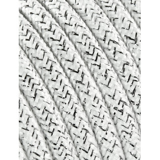 textilný kábel 2x0,75 biely s trblietkami TO452 polyester s dvojitou izoláciou  