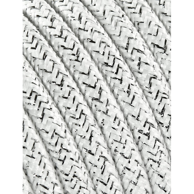 Textilný kábel 2x0,75 biely s trblietkami TO452 polyester s dvojitou izoláciou Textilný kábel 2x0,75 biely s trblietkami TO452 polyester s dvojitou izoláciou