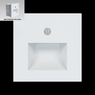 GXLL70414 step light sunny PIR biele schodové svietidlo led 1,5W do múru so štvorcovou krabicou
