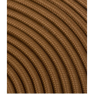 Textilný kábel 2x0,75 hnedý TO82 polyester mat. solid colors-plná farba imit.koža  s dvojitou izoláciou  