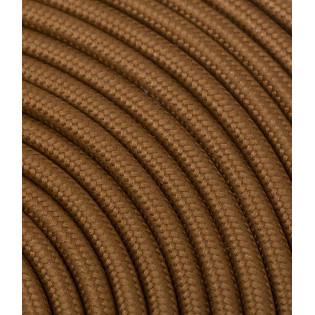 Textilný kábel 2x0,75 hnedý TO82 polyester mat. solid colors-plná farba imit.koža  s dvojitou izoláciou  