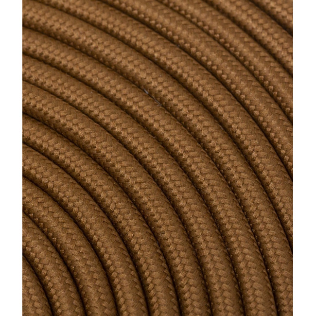 Textilný kábel 2x0,75 hnedý TO82 polyester mat. solid colors-plná farba imit.koža  s dvojitou izoláciou  