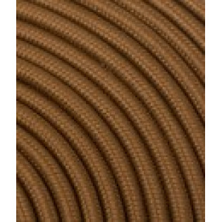 textilný kábel 2x0,75 hnedý TO82 polyester mat. solid colors-plná farba imit.koža  s dvojitou izoláciou  