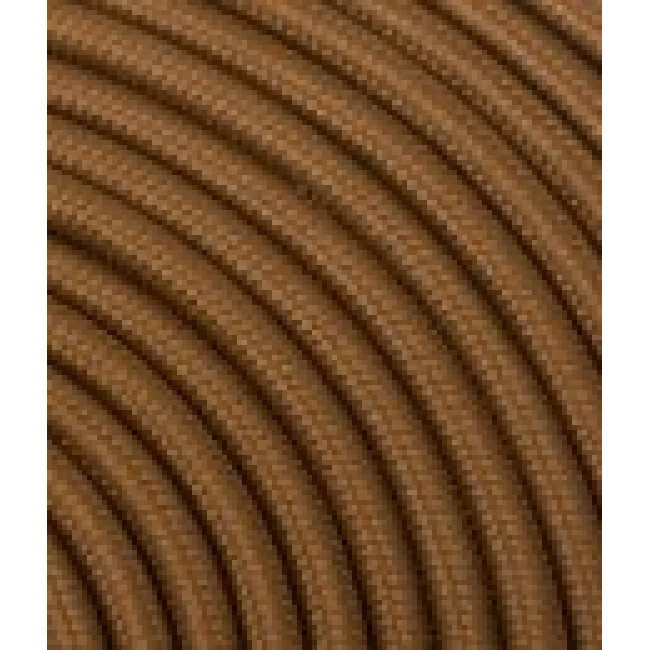 textilný kábel 2x0,75 hnedý TO82 polyester mat. solid colors-plná farba imit.koža  s dvojitou izoláciou  