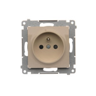 DGZ1CZ.01/41  Jedno zásuvka s uzemnením s clonkami pre rámčeky Nature pre rámčeky Premium (prístroj s krytom) 16A 250V, pružinové svorky, krémová